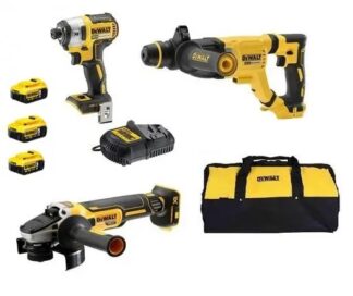 סט כלים Brushless כולל 3 סוללות 5 אמפר מטען ותיק נשיאה DeWalt