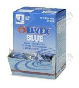 קופסא 200 זוגות אטמי אוזניים Elvex Blue